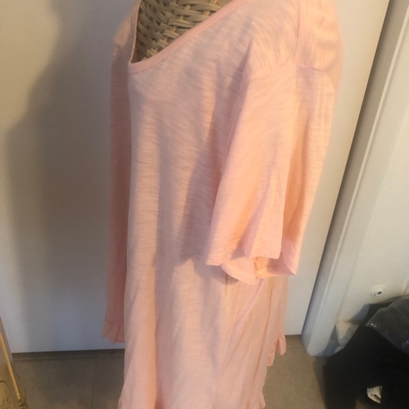 Cupio Woman blush T Shirt Peach Color Ruffle Hem 3X. NWT $48 - Picture 6 of 11
